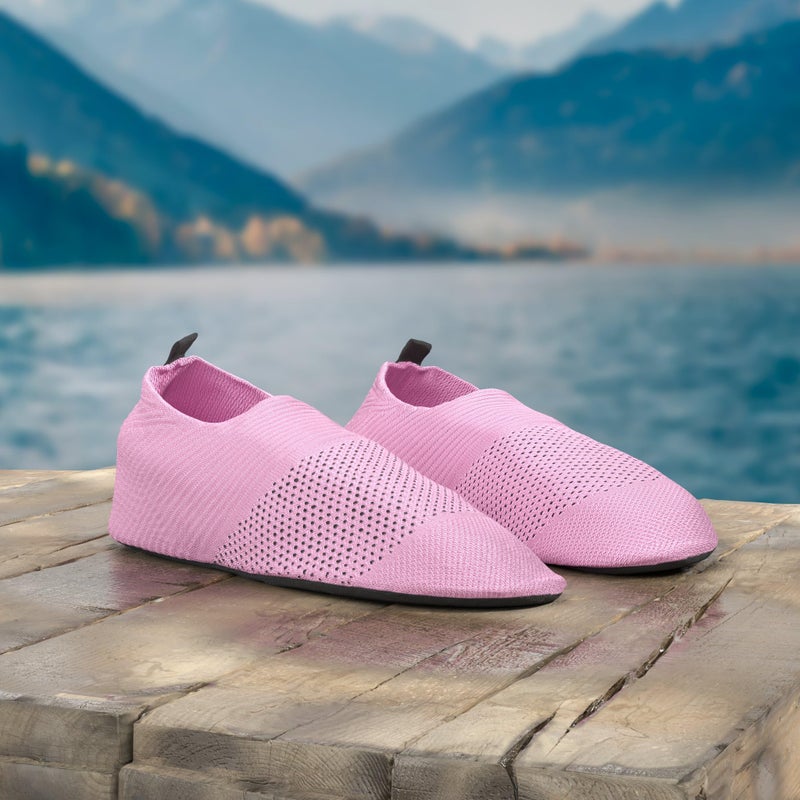 ANLUKE Barefoot Quick-Dry Water Sports Shoes Aqua Socks for Swim Beach Pool Surf Yoga for Women Men (38/39, KPink) - Image 2